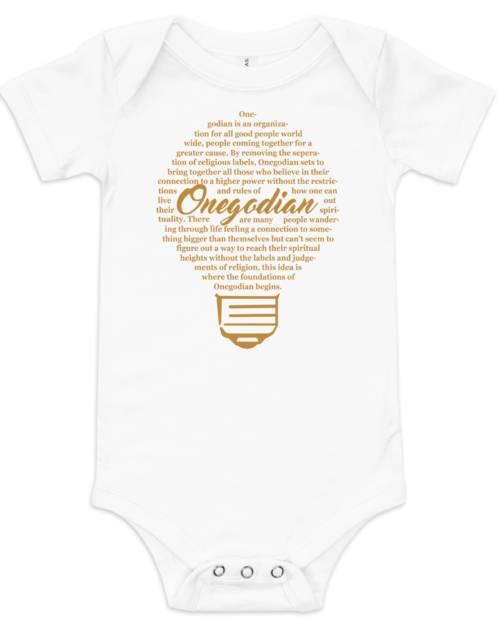 The Onegodian Idea – Baby Short Sleeve One Piece – Gold Lightbulb