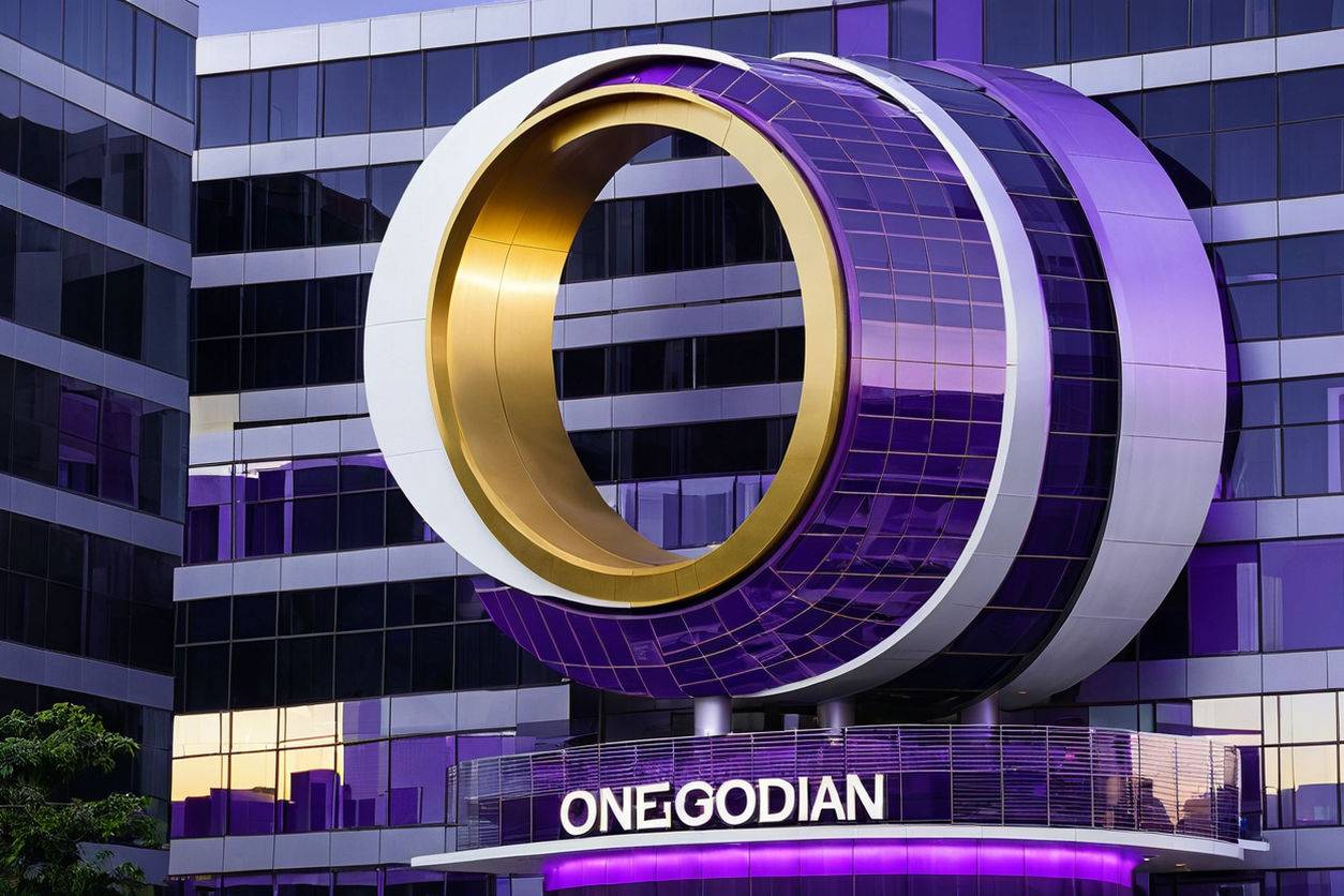 image-of-the-letter-o-shaped-building-with-the-onegodian-sign-on-a-building-in-a-city-onegodian-829829491