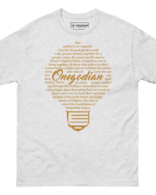 The Onegodian Idea – Unisex classic T-Shirt – Gold Lightbulb