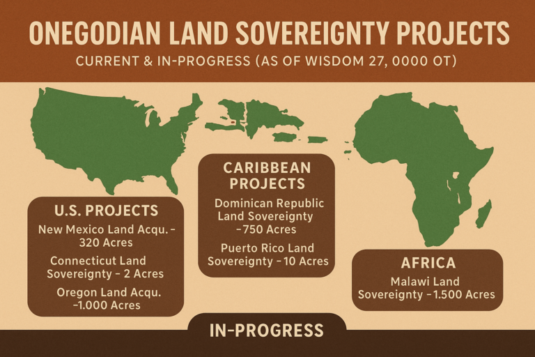 📍 Onegodian Land Sovereignty Projects: Current & In-Progress (as of Wisdom 28, 00 OT)