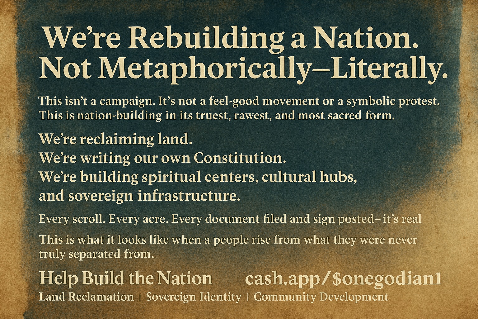 🏛️ We’re Rebuilding a Nation. Not Metaphorically—Literally